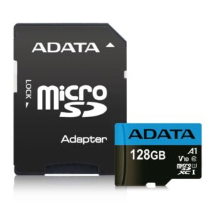 Memory Card 128GB Class U1 V10 A1 Adata Premier microSDXC with adapter 85MB/s AUSDX128GUICL10A1-RA1
