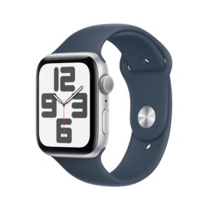 Apple Watch SE 2023 44mm Silver Aluminum Case with Storm Blue Sport Loop