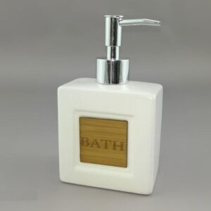 Ντισπένσερ 'Bath' Λευκό Κεραμικό/Μπαμπού