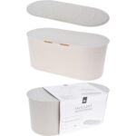 Ψωμιέρα Με Καπάκι Κρεμ PP 39x19X16.3cm
