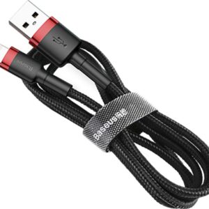 Data Cable Baseus Cafule Braided Lightning 0.5m Red Black