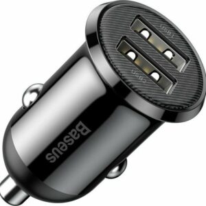 Φορτιστής Αυτοκινήτου Baseus CCALLP-01 Grain Pro 2xUSB 4.8A Black