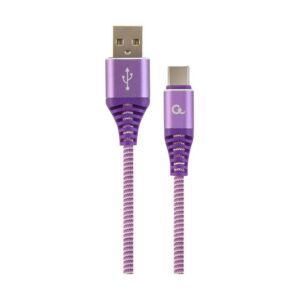 Data Cable Cablexpert USB 2.0 to USB-C Cotton Braided 1m Purple