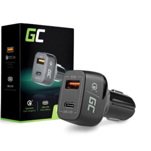 Φορτιστής Αυτοκινήτου GreenCell CAD33 USB-A/USB-C 42W Black