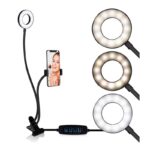 LED Φωτιστικό Δαχτυλίδι 9 cm με Εύκαμπτο Βραχίονα και Βάση Κινητού Τηλεφώνου Grundig 8711252249810
