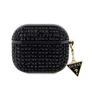 Guess Triangle Charm Θήκη προστασίας απο Σιλικόνη για Apple Airpods 3 με κρεμαστό στολίδι (Μαύρη)