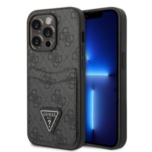 Guess “Triangle Logo Collection” Θήκη προστασίας με υποδοχή για πιστωτικές κάρτες – iPhone 14 Pro (Μαύρο)