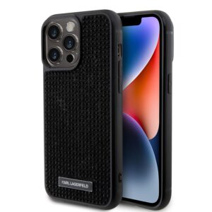 Karl Lagerfeld “Rhinestones Metal Plate Logo Collection” Θήκη προστασίας για iPhone 15 Pro Max (Μαυρο – KLHCP15XHDSPLK)