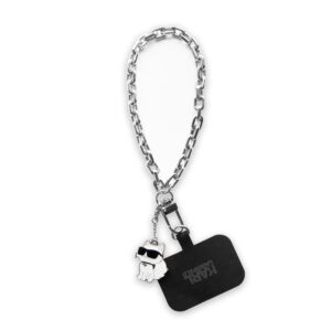 Karl Lagerfeld Choupette Wrist Chain Universal αλυσίδα κινητού συμβατή με κάθε τύπο θήκης (Ασημί – KLUCHCSKPK)