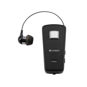 Bluetooth Lamtech LAM000476 Retractable Clip on Headset Black
