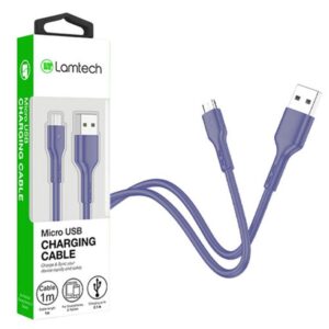 Data Cable Lamtech USB 2.0 to Micro USB 1m Blue