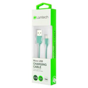 Data Cable Lamtech USB 2.0 to Micro USB 1m Green
