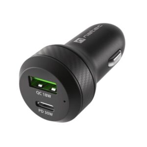 Φορτιστής Αυτοκινήτου Natec Coney USB-A/USB-C 48W Black
