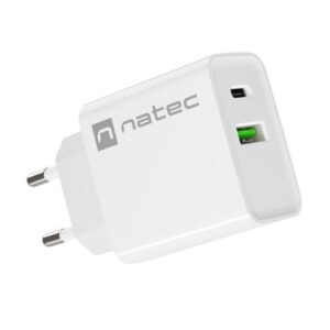 Φορτιστής Natec Riebra USB-A/USB-C 20W White ( No Cable )