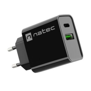 Φορτιστής Natec Ribera USB-A/USB-C 20W Black ( No Cable )