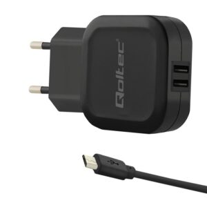 Φορτιστής Qoltec 50187 2xUSB 17W + Micro USB Cable Black