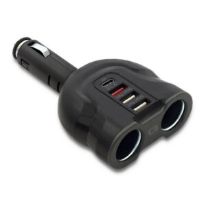 Φορτιστής Αυτοκινήτου Qoltec 50641 2xUSB-A/USB-A 3.0/USB-C/2xCigarette Lighter 52W Black