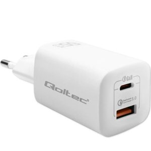 Φορτιστής Qoltecc Gan Ultra 50765 USB-A 3.0 /USB-C 65W White ( No Cable )