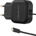 Φορτιστής Qoltec 50190 3.4A 17W 1xUSB + USB-C με καλώδιο 1.0m Black
