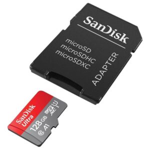 Memory Card 128GB Class 10 U1 Sandisk Ultra microSDXC with Adapter