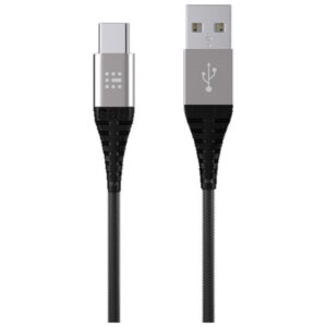 Data Cable SAS Durable Braided USB-C Silver 1.2m 100-16-007