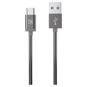 Data Cable SAS Luxury micro USB 1.2m Μεταλλικό Grey 100-16-018