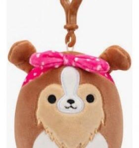 Squishmallows-Valentine- Λούτρινα Μπρελόκ 9Cm W3 Andres Το Sheltie