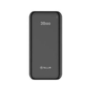 Tellur Powerbank PBC303 30.000mAh σε μαύρο χρώμα με 2x USB, 1xUSB-C (TLL158321)