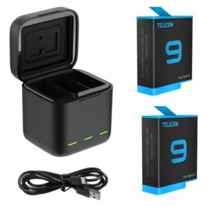 Φορτιστής 3 Θέσεων Telesin για GoPro Hero 10 / Hero 9 + 2 Batteries