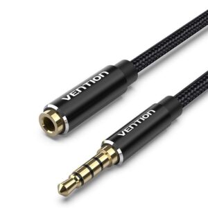 Καλώδιο Ήχου Vention TRRS 3.5mm male - 3.5mm female 1m Black (BHCBF)
