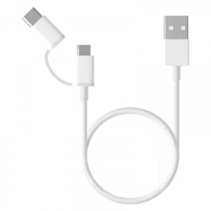Data Cable Xiaomi 2in1 USB to micro USB + USB-C White 1.0m