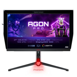 Gaming Monitor AOC AG274QXM 27 ", IPS, 2560x1440, 1 ms, 170 Hz, Flat screen
