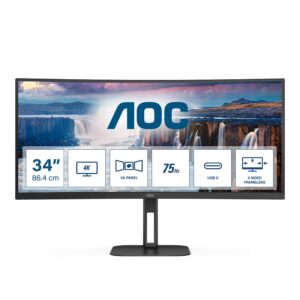 Monitor AOC CU34V5C 34 ", VA, 3440x1440, 1 ms, 100 Hz, Curved screen