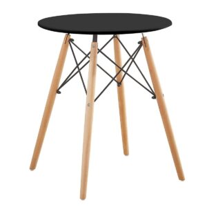 Τραπέζι RAPTOR Μαύρο MDF/Ξύλο Φ60x70cm
