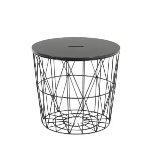 Τραπεζάκι Σαλονιού AMALFI Μαύρο MDF/Μέταλλο Φ48x43cm
