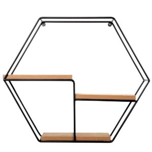 Ράφι Τοίχου Torre Μαύρο/Φυσικό MDF/Μέταλλο 49x11x42cm