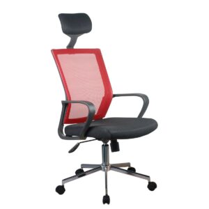 Καρέκλα Γραφείου ΦΟΙΒΗ Κόκκινο/Μαύρο Mesh 58x59x116-124.5cm