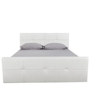 Κρεβάτι ANEMONE Λευκό PU Με Αποθηκευτικό Χώρο 217x170x100cm