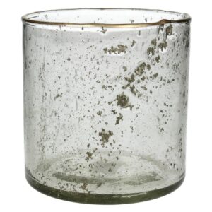 Κηροπήγιο Φύλλα Τσαγιού Διάφανο Γυαλί 12x12x12cm