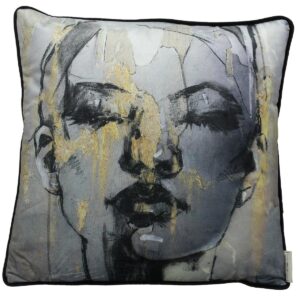 Μαξιλάρι Πρόσωπο Γκρι Βελούδο 45x45cm