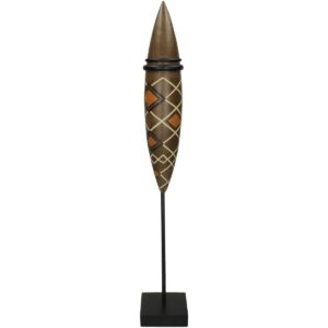 Διακοσμητικό Tribal Καφέ Polyresin 10X10X65cm