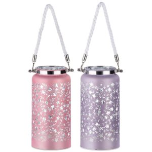 Φανάρι Φωτιζόμενο LED Με Διακόσμηση Γυαλί 16cm Σε 2 Χρώματα