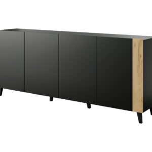 Συρταριέρα CAMA MEBLE FARO KOM200 CZ Black 42x200x82 cm