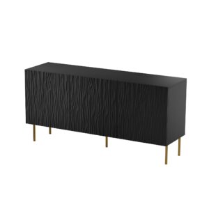 Συρταριέρα CAMA MEBLE JUNGLE KOM152CZ Black 40.5x152x74.5 cm