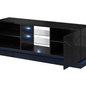Έπιπλο τηλεόρασης CAMA MEBLE QIU 160 CZARNY Laminate 42x160x57cm