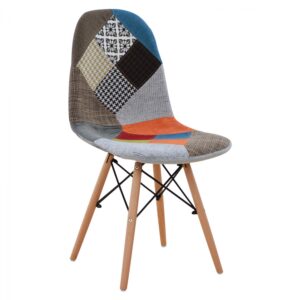ΚΑΡΕΚΛΑ COSY HM8068 ΜΕ ΞΥΛΙΝΑ ΠΟΔΙΑ ΚΑΙ ΚΑΘΙΣΜΑ PATCWORK 43x50x86 εκ.