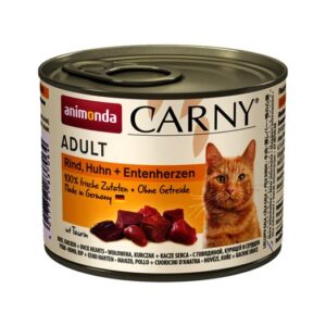 Υγρή Τροφή Animonda Carny Adult Beef/Chicken/Duck Hearts 200g