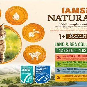 Υγρή Τροφή Iams Naturally Adult Land & Sea 12x85g