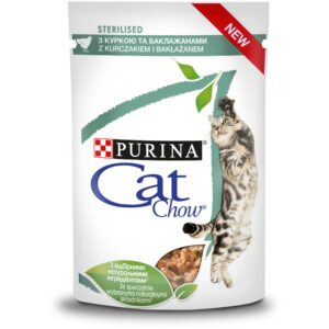 Υγρή Τροφή Purina Cat Chow Sterilised Chicken & Eggplant 85g