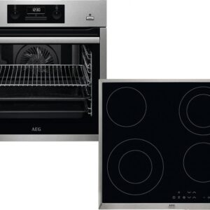 Set Εντοιχισμού AEG BCE455350M + Εστία Κεραμική AEG HK634021XB